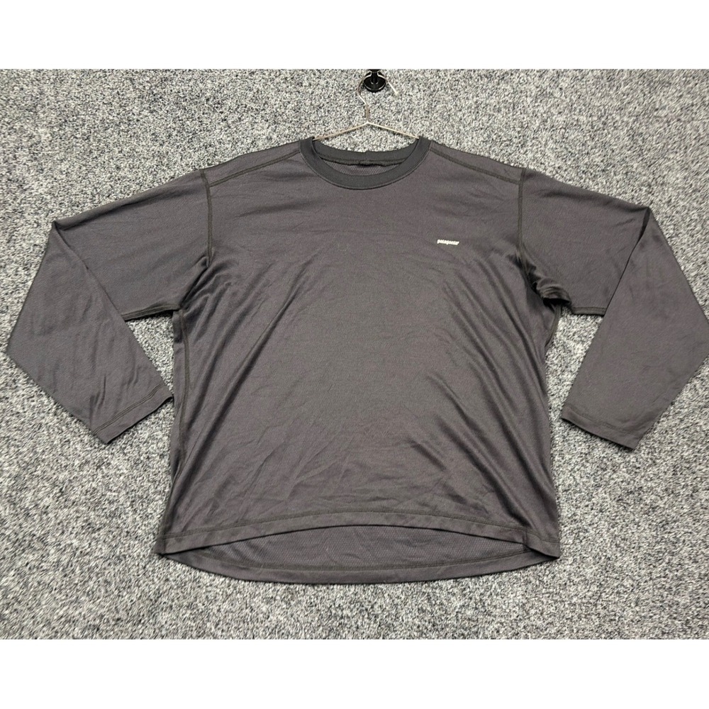 Patagonia Shirt Mens L Black Capilene Long Sleeve Crew Neck 44202F5 Hiking Tech